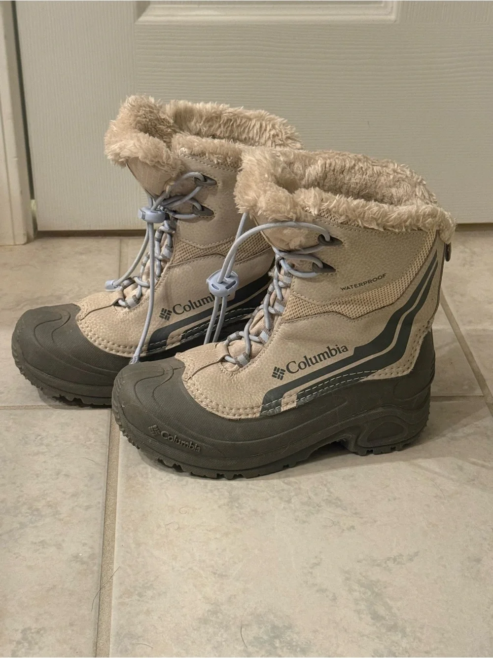Columbia Kids Beige and Gray Insulated Snow Boots